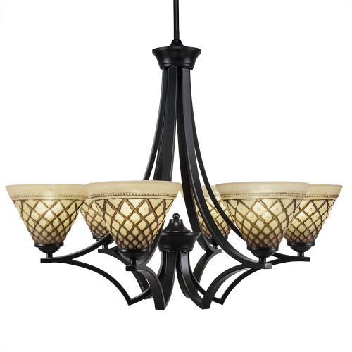 Zilo 6 Light Chandelier In Matte Black (566-MB-7185)