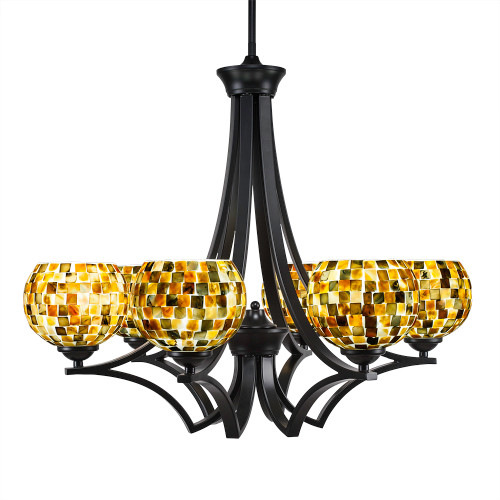 Zilo 6 Light Chandelier In Matte Black (566-MB-407)
