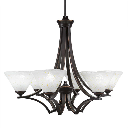 Zilo 6 Light Chandelier In Dark Granite (566-DG-7145)