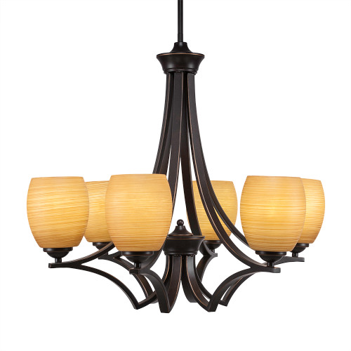 Zilo 6 Light Chandelier In Dark Granite (566-DG-625)