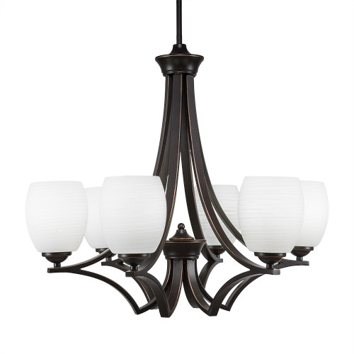 Zilo 6 Light Chandelier In Dark Granite (566-DG-615)