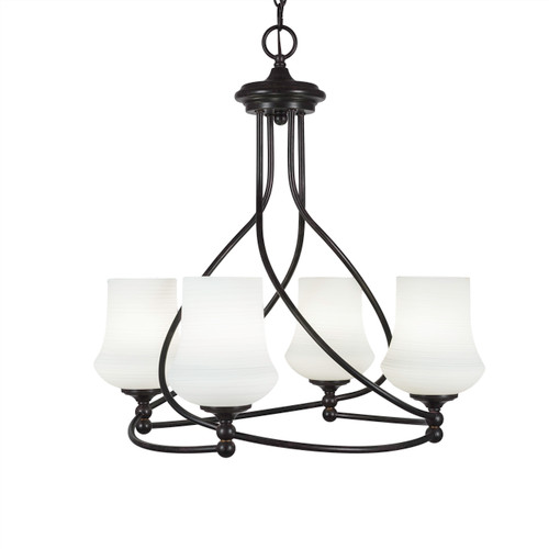 Capri 4 Light Chandelier In Dark Granite (904-DG-681)