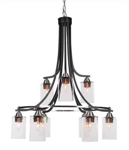 Paramount 9 Light Chandelier In Matte Black & Brushed Nickel (3419-MBBN-300)