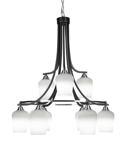 Paramount 9 Light Chandelier In Matte Black & Brushed Nickel (3419-MBBN-211)