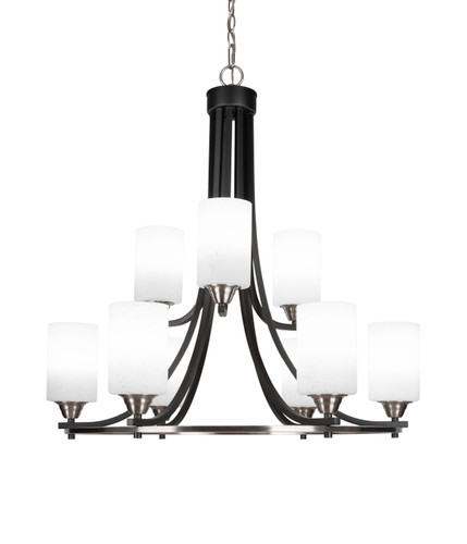Paramount 9 Light Chandelier In Matte Black & Brushed Nickel (3409-MBBN-310)