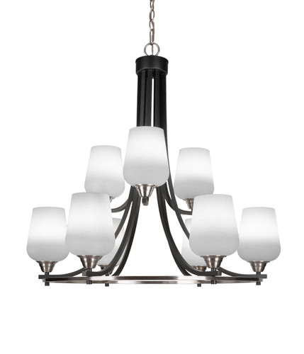 Paramount 9 Light Chandelier In Matte Black & Brushed Nickel (3409-MBBN-211)
