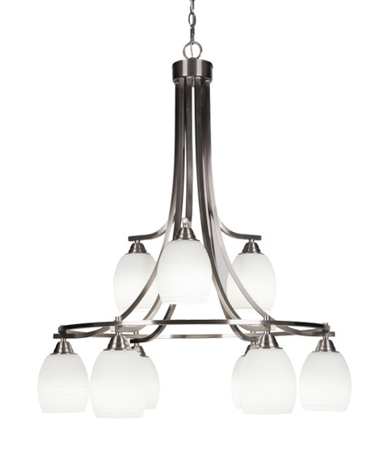 Paramount 9 Light Chandelier In Brushed Nickel (3419-BN-615)