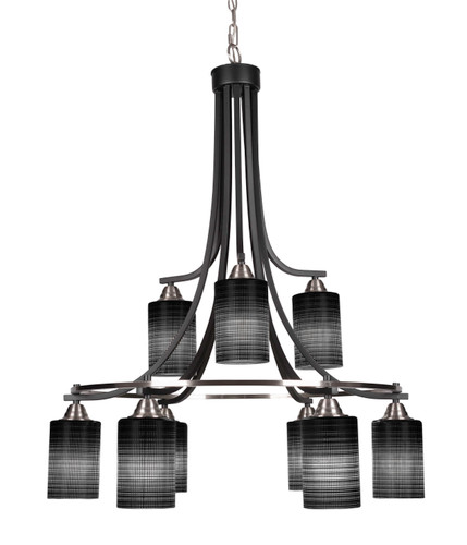 Paramount 9 Light Chandelier In Matte Black & Brushed Nickel (3419-MBBN-4069)