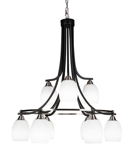 Paramount 9 Light Chandelier In Matte Black & Brushed Nickel (3419-MBBN-4021)