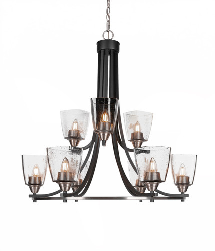 Paramount 9 Light Chandelier In Matte Black & Brushed Nickel (3409-MBBN-461)