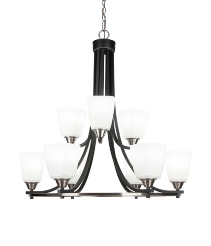 Paramount 9 Light Chandelier In Matte Black & Brushed Nickel (3409-MBBN-460)