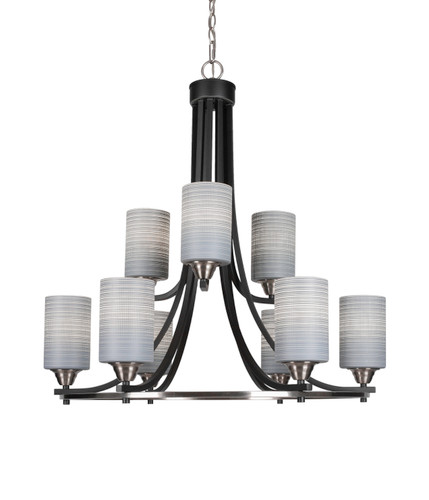 Paramount 9 Light Chandelier In Matte Black & Brushed Nickel (3409-MBBN-4062)