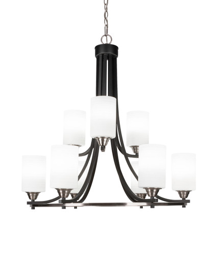 Paramount 9 Light Chandelier In Matte Black & Brushed Nickel (3409-MBBN-4061)