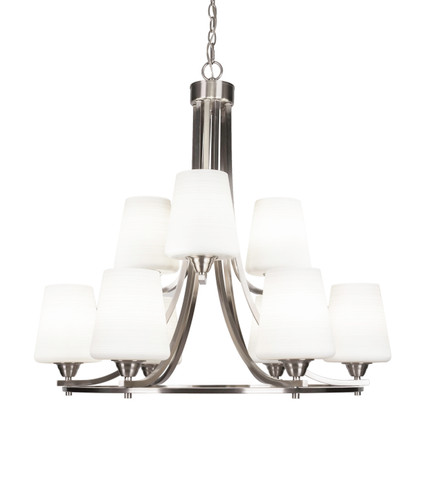 Paramount 9 Light Chandelier In Brushed Nickel (3409-BN-4031)