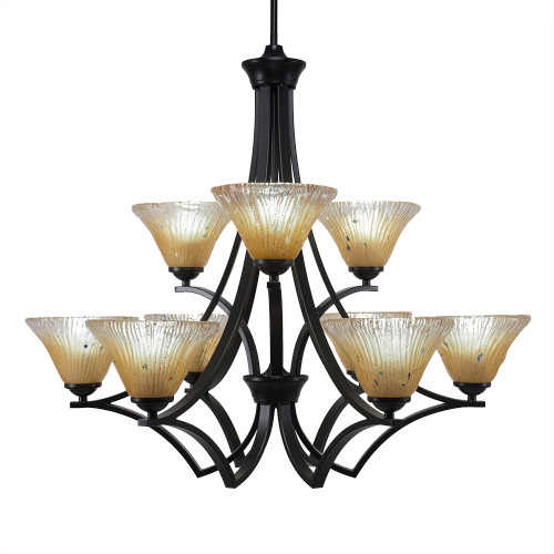 Zilo 9 Light Chandelier In Matte Black (569-MB-750)