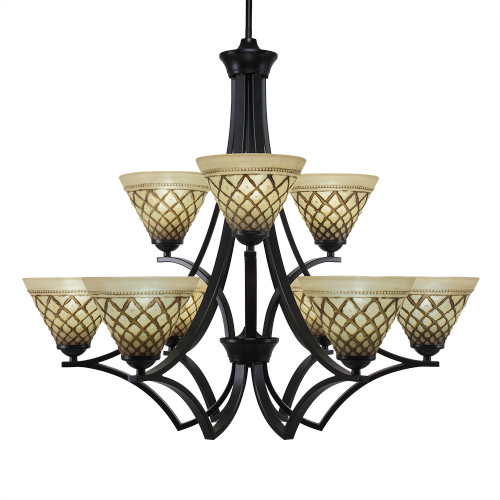 Zilo 9 Light Chandelier In Matte Black (569-MB-7185)