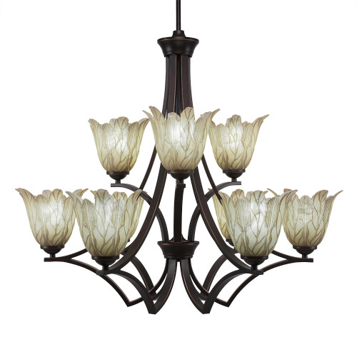 Zilo 9 Light Chandelier In Dark Granite (569-DG-1025)