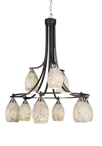 Paramount 9 Light Chandelier In Matte Black & Brushed Nickel (3419-MBBN-5054)