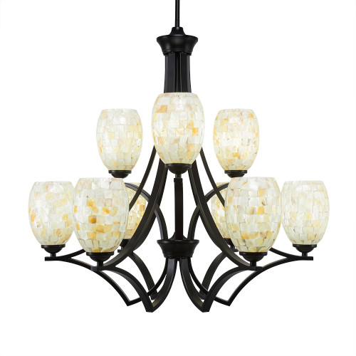 Zilo 9 Light Chandelier In Matte Black (569-MB-406)