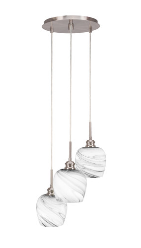 Edge 3 Light Cluster Pendalier In Brushed Nickel (1173-BN-4819)