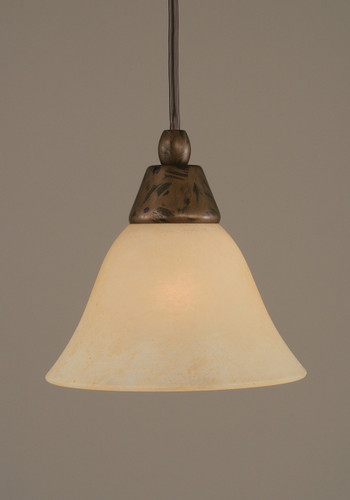 Cord Mini Pendant Shown In Bronze Finish With 7" Amber Marble Glass (22-BRZ-503)
