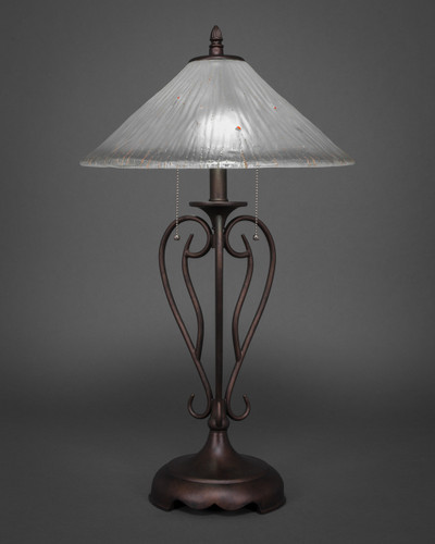 Olde Iron Table Lamp Shown In Bronze Finish With 16" Frosted Crystal Glass (42-BRZ-711)