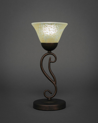Olde Iron Mini Table Lamp Shown In Bronze Finish With 7??Ñ Amber Marble Glass (44-BRZ-503)