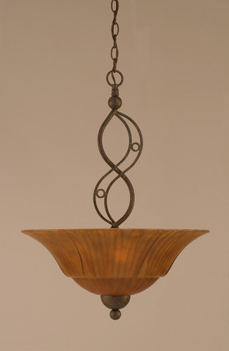 Jazz Pendant With 3 Bulbs Shown In Bronze Finish With 20" Tiger Glass (234-BRZ-53819)