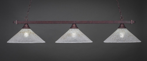 Square 3 Light Bar Shown In Bronze Finish With 16" Gold Ice Glass (803-BRZ-714)