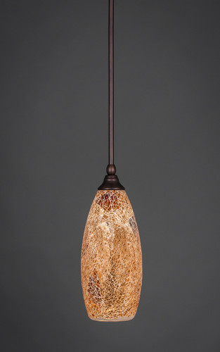 Stem Mini Pendant With Hang Straight Swivel Shown In Bronze Finish With 5.5??Ñ Gold Fusion Glass (23-BRZ-417)