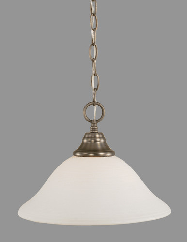 Chain Hung Pendant Shown In Brushed Nickel Finish With 12" White Linen Glass (10-BN-614)