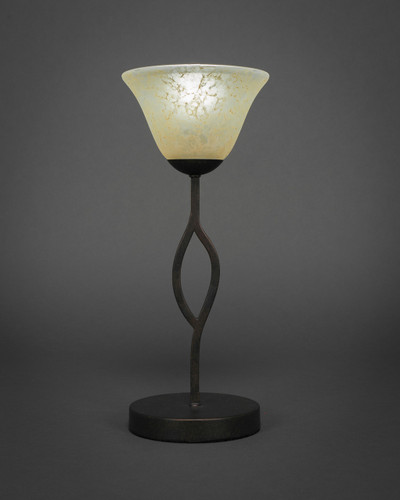 Revo Mini Table Lamp Shown In Dark Granite Finish With 7" Amber Marble Glass (140-DG-503)