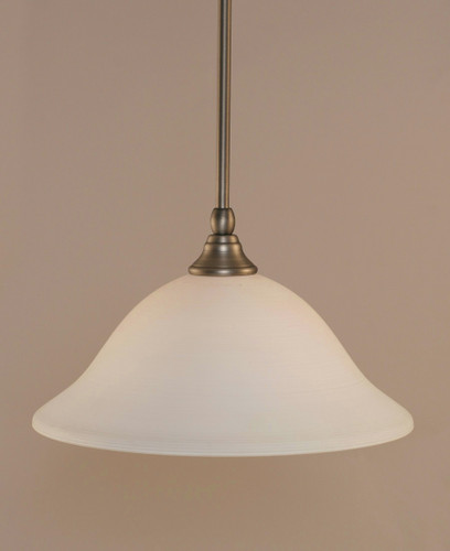 Stem Mini Pendant With Hang Straight Swivel Shown In Brushed Nickel Finish With 12" White Linen Glass (23-BN-614)