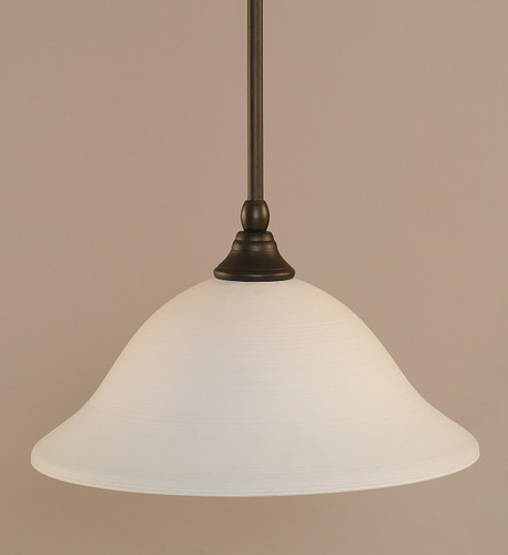 Stem Mini Pendant With Hang Straight Swivel Shown In Bronze Finish With 12" White Linen Glass (23-BRZ-614)