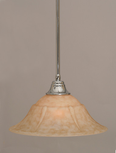 Stem Pendant With Hang Straight Swivel Shown In Chrome Finish With 16" Italian Marble Glass (26-CH-53618)