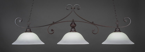 Curl 3 Light Bar Shown In Dark Granite Finish With 16" White Linen Glass (353-DG-612)
