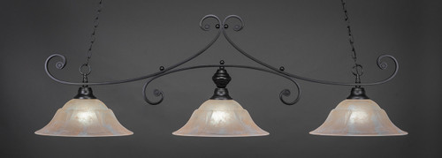 Curl 3 Light Bar Shown In Matte Black Finish With 16" Amber Marble Glass (353-MB-53613)