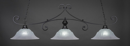 Curl 3 Light Bar Shown In Matte Black Finish With 16" White Marble Glass (353-MB-53615)