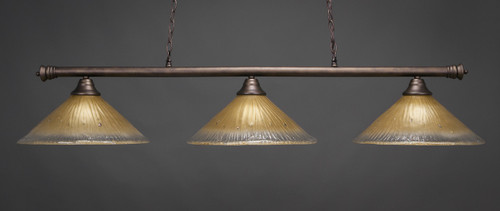 Oxford 3 Light Bar Shown In Bronze Finish With 16" Amber Crystal Glass (373-BRZ-710)