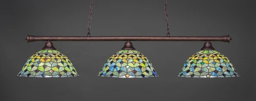 Oxford 3 Light Bar Shown In Bronze Finish With 16??Ñ Crescent Art Glass (373-BRZ-996)