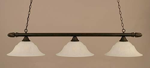 Round 3 Light Bar Shown In Dark Granite Finish With 16" White Marble Glass (383-DG-53615)