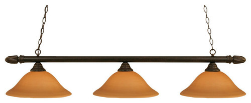 Round 3 Light Bar Shown In Dark Granite Finish With 16" Cayenne Linen Glass (383-DG-622)