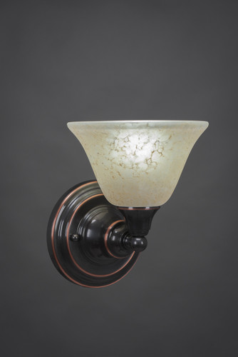 Wall Sconce Shown In Black Copper Finish With 7" Amber Marble Glass (40-BC-503)
