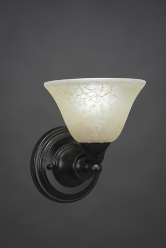 Wall Sconce Shown In Matte Black Finish With 7" Amber Marble Glass (40-MB-503)