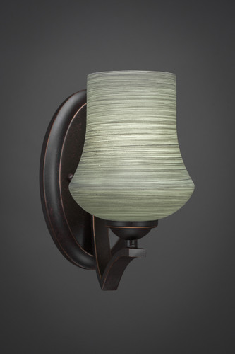 Zilo Wall Sconce Shown In Dark Granite Finish With 5.5" Zilo Gray Linen Glass (551-DG-682)