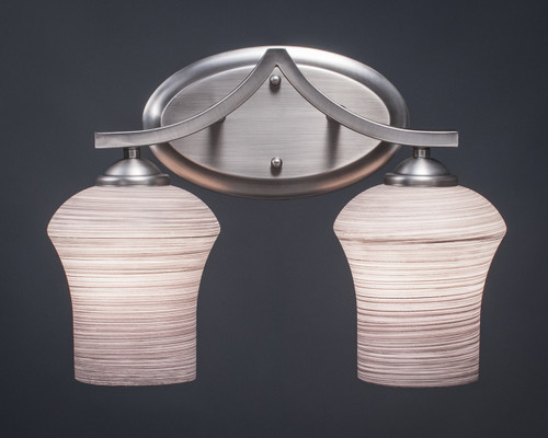 Zilo 2 Light Bath Bar Shown In Graphite Finish With 5.5" Zilo Gray Linen Glass (552-GP-682)