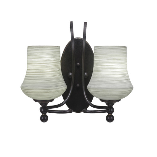 Capri 2 Light Wall Sconce Shown In Dark Granite Finish With 5.5" Zilo Gray Linen Glass (590-DG-682)