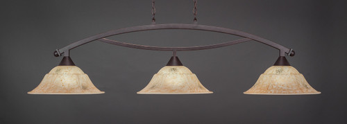 Bow 3 Light Bar Shown In Dark Granite Finish With 16" Italian Marble Glass (873-DG-53618)