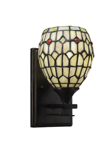 Uptowne 1 Light Wall Sconce Shown In Dark Granite Finish With 5??Ñ Rosetta Art Glass (131-DG-9881)