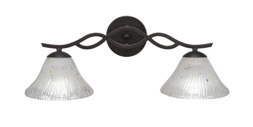 Revo 2 Light Bath Bar Shown In Dark Granite Finish With 7" Frosted Crystal Glass (142-DG-751)